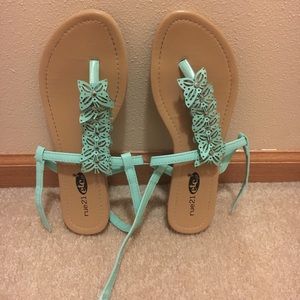 Rue 21 Mint Green Butterfly Sandals